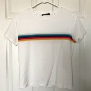 rainbow stripe crop tee brandy melville